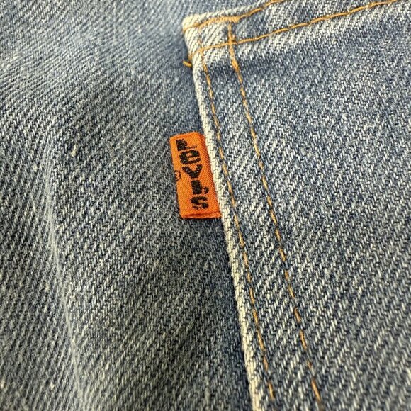 Levis 517 Vintage 70s Pristine USA Orange Tab Bootcut Flare Blue Jeans 34x34 - Picture 8 of 11